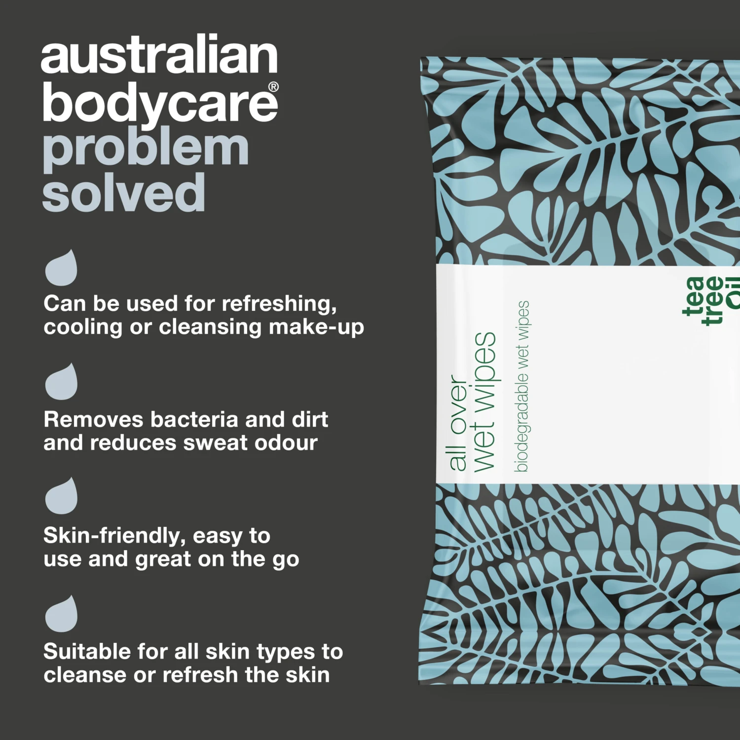 Australian Bodycare Wet Wipes For Adults With Tea Tree Oil 24 Pcs — Efficiently Cleanses The Skin On The Body - Image 3