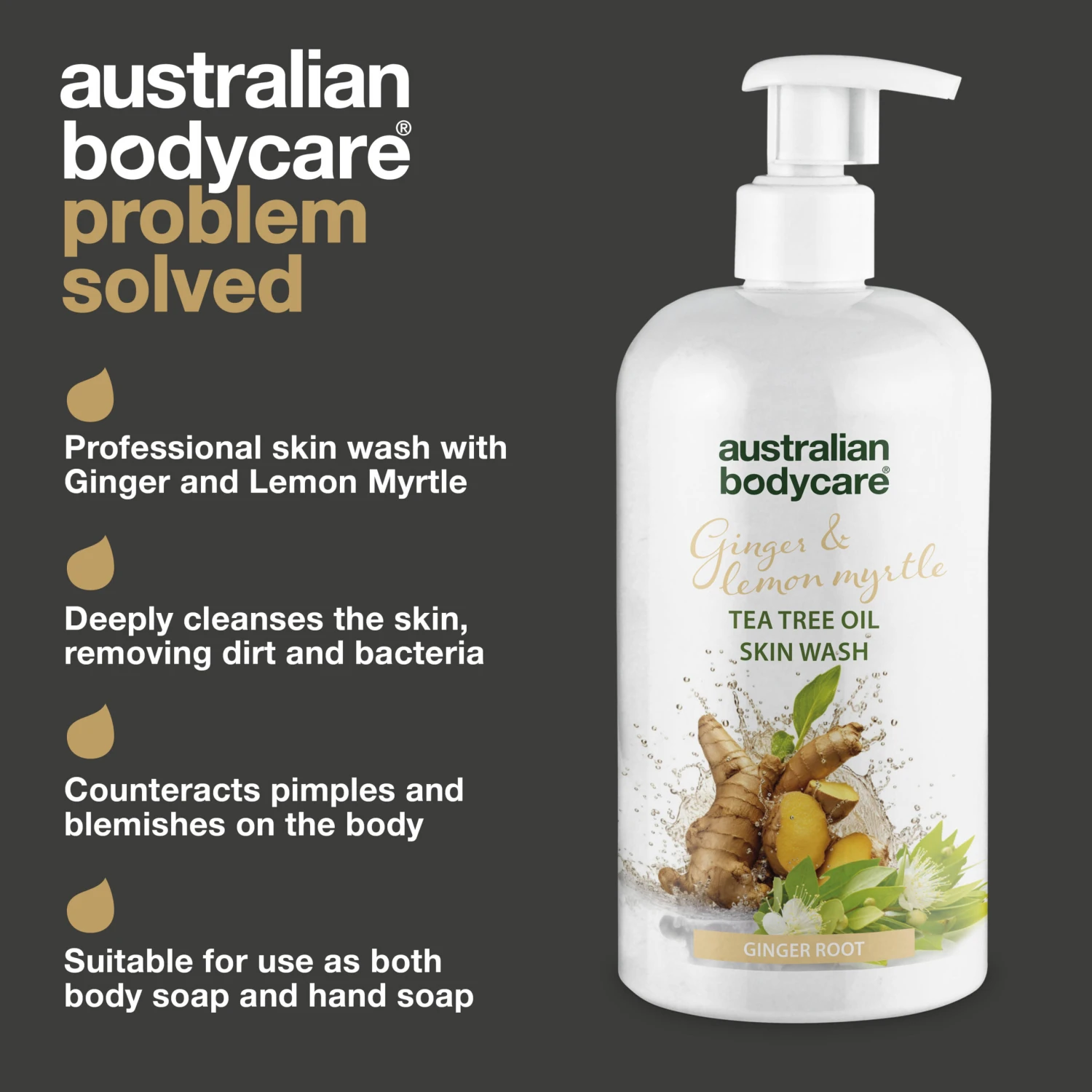 Australian Bodycare Professionel Ginger & Lemon Skin Wash — Professionel Ginger Body Wash With Tea Tree Oil - Image 3