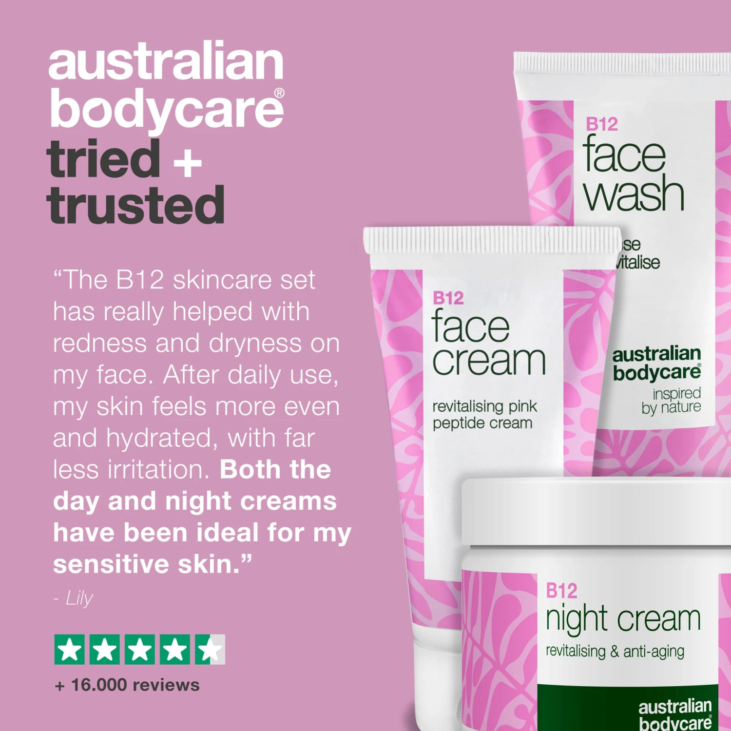 Australian Bodycare B12 Skincare Set For Redness – Cleanser, Day & Night Cream —B12 Skincare For Redness And Rosacea-prone Skin. Cleanser, Day Cream, And Night Cream That Soothe And Hydrate. - Image 5